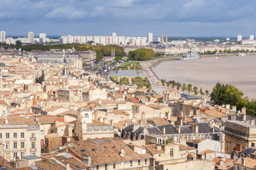 Aerial view of the city of Bordeaux, France