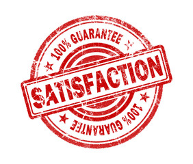 satisfaction stamp on white background