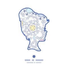 Vector ornamental abstract swirls girl portrait silhouette