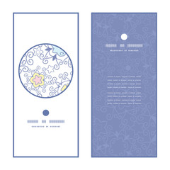 Vector ornamental abstract swirls vertical round frame pattern