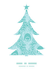 Vector soft peacock feathers Christmas tree silhouette pattern