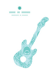 Fototapeta premium Vector soft peacock feathers guitar music silhouette pattern