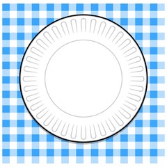 Plate with Blue Picnic Tablecloth