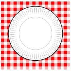 Plate with Red Picnic Tablecloth