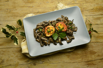 Uvs in fong Uova in funghetto Cucina friulana Expo 2015 Milano