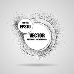 Abstract vector grunge banner black round