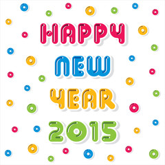 colorful happy new year 2015 greeting vector
