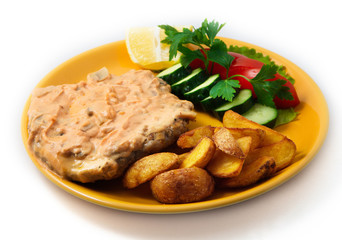 Veal fillet with vegetables