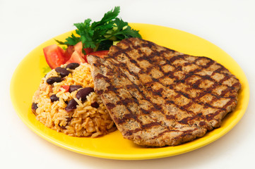 Veal fillet with vegetables