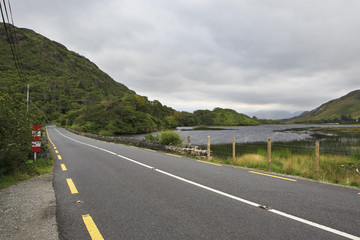 Road in National park Connemara.