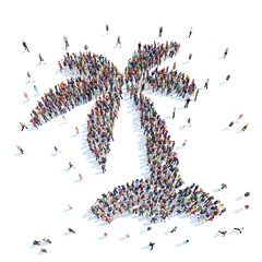 People in the form of palm trees.