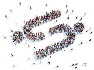 People in the form of a character.