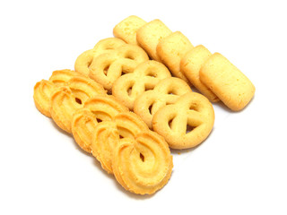 butter cookie isolated on white background