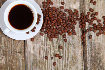 Coffee cup and grains