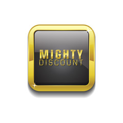 Mighty Discount Gold Vector Icon Button