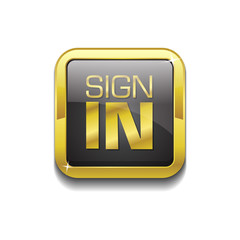 Sign In Gold Vector Icon Button