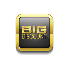 Big Discount Gold Vector Icon Button