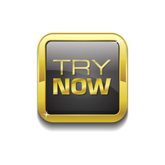 Try Now Gold Vector Icon Button