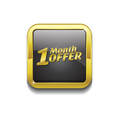 1 Month Offer Gold Vector Icon Button