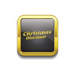 Christmas Discount Gold Vector Icon Button