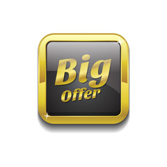 Big Offer Gold Vector Icon Button