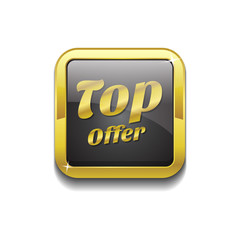 Top Offer Gold Vector Icon Button