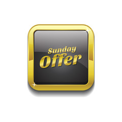 Sunday Offer Gold Vector Icon Button