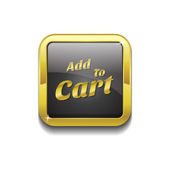 Add To Cart Gold Vector Icon Button