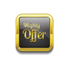 Mighty Offer Gold Vector Icon Button