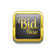 Bid Now Gold Vector Icon Button