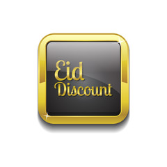 Eid Discount Gold Vector Icon Button