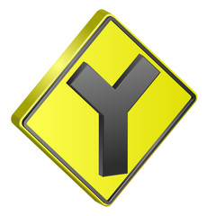 Obraz premium Y street traffic sign