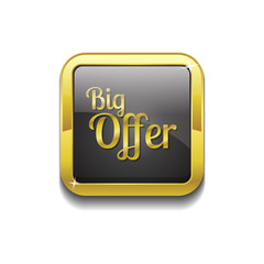 Big Offer Gold Vector Icon Button