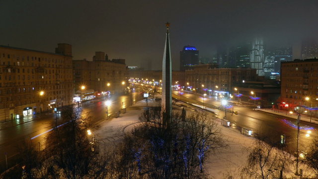Traffic jam in Moscow, Russia