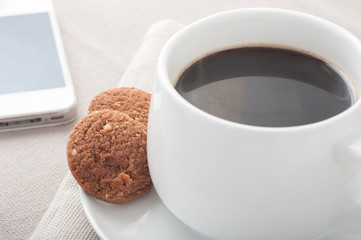 Coffee and cell phone