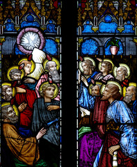 Fototapeta premium Pentecost in stained glass