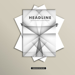 Fototapeta premium Set of brochures with simple lines on covers