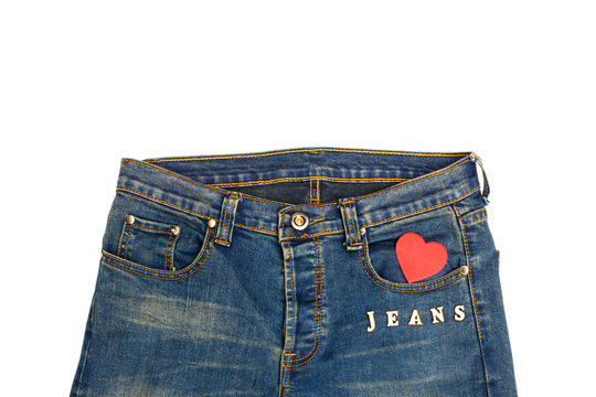 Blue jean with heart shape