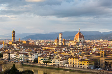 Fototapeta na wymiar Florence, cathedral and cityscape from Piazzale Michelangelo.