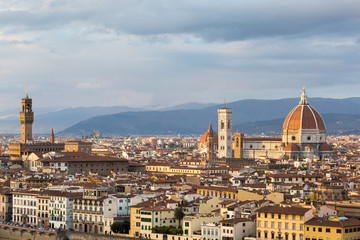 Fototapeta na wymiar Florence, cathedral and cityscape from Piazzale Michelangelo.