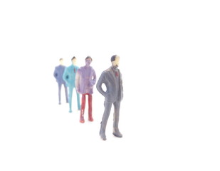 並ぶ人々・整列・余白