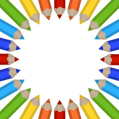 Fototapeta premium frame of colored pencils