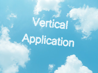 cloud words with design on blue sky background