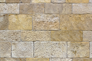 Wall of square stones