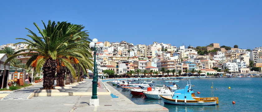 view of the city Sitia, Crete, Greece, Europe