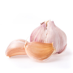 garlic on white background