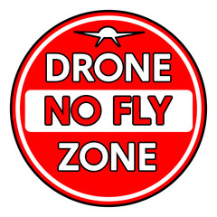 No entry style, circular Drone No Fly Zone sign