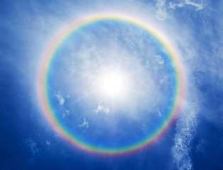 rainbow halo around the sun