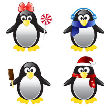 Penguin Vector Illustration Set