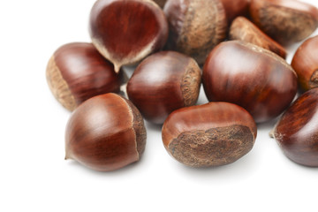 Close up of fresh chestnuts
